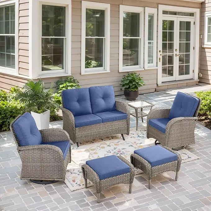Belord 6 Pieces Wicker Patio Conversation Sets