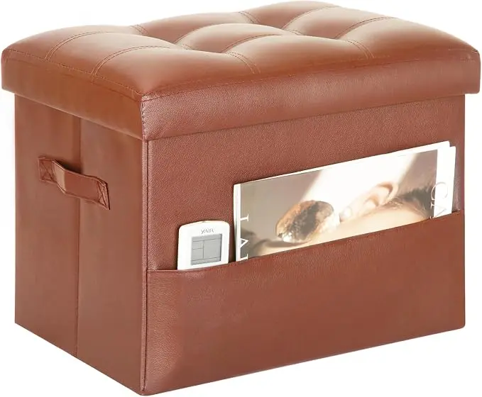 BelugaHelper Storage Ottoman Foot Rest Stool. Folding Ottoman