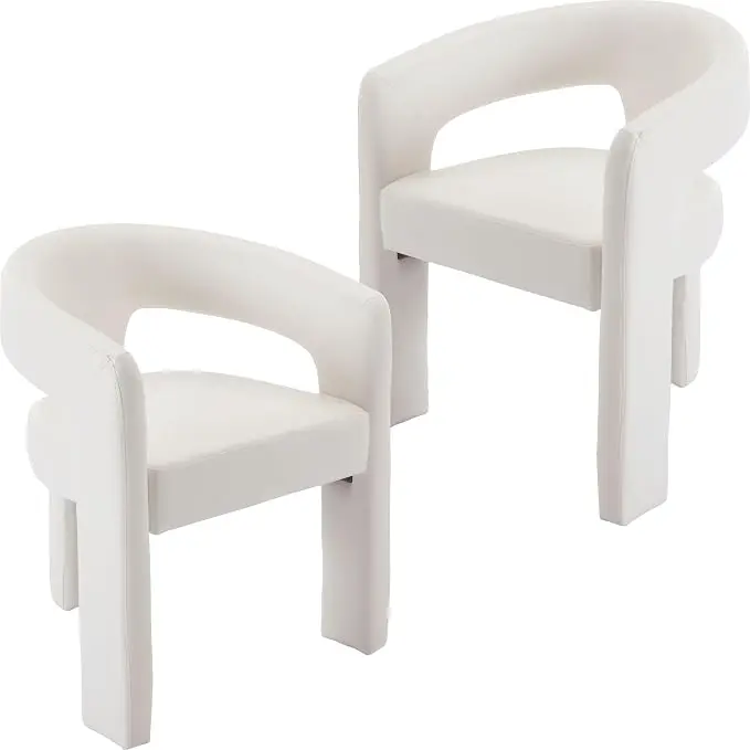 BESTANO Set of 2 Modern PU Leather Upholstered Dining Chairs