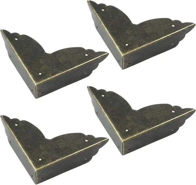Bivethoi 12 Packs Bronze Box Corner Protectors, Edge Cover Safety Guard