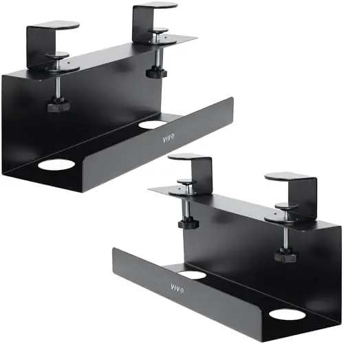 Black Clamp-on 17 in Cable Management Tray, 2 Pack, DESK-CM6L-2B