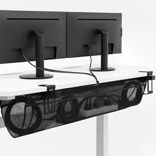 Black Clamp-on 44 in Mesh Net Cable Management Holder, DESK-AC44MH