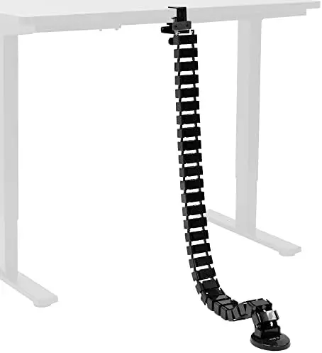Black Clamp-on Desk Vertebrae Cable Management Kit, DESK-AC01P-B