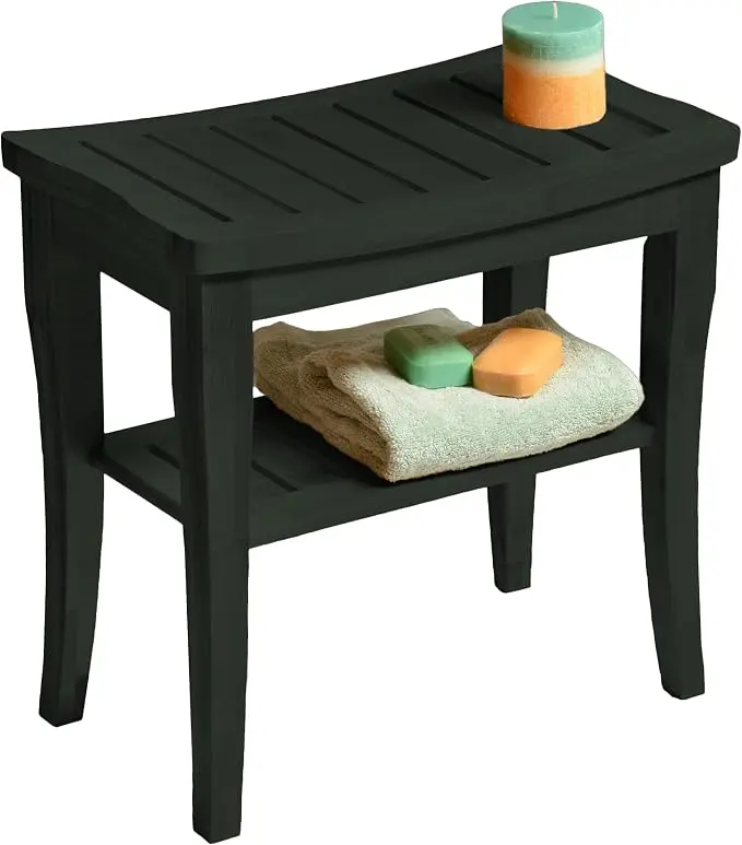 Black Shower Bench