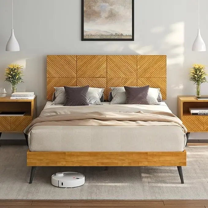 Bme Rhombus Queen Bed Frame β Solid Rubber Wood