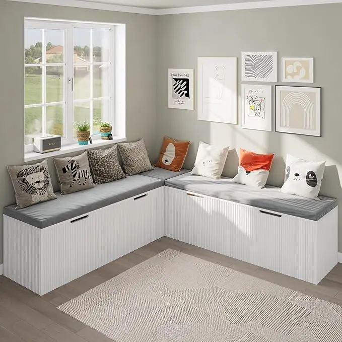 Bobve L-Shape Storage Bench