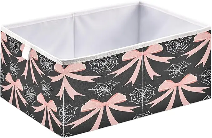 Bolaz Web Bow Pattern Closet Organizers Storage Cubes Storage Bins Shelf Baskets Containers for Home Room Office,Rectangle