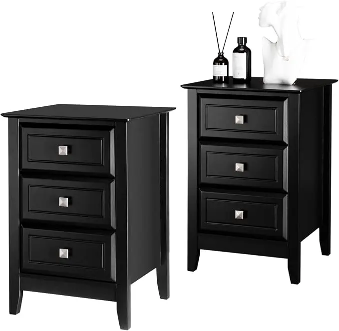 Bonnlo Upgraded 3 Drawers Night Stands