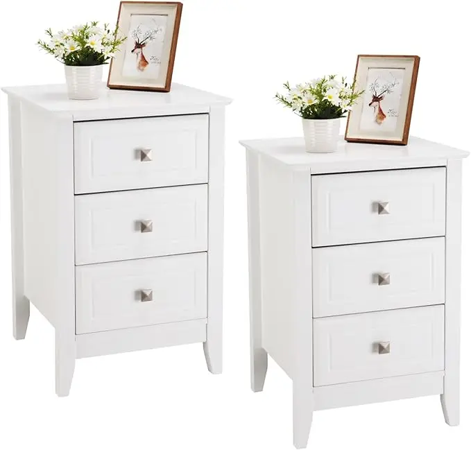 Bonnlo Upgraded White Night Stands