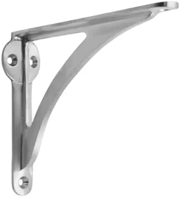 Brushed Nickel Shelf Bracket L-Shaped 4.5" Brass, Wall Mount