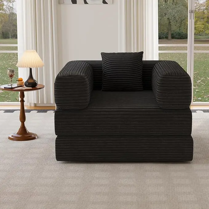 BSHOMGI Folding Sofa Bed, 2 in 1 Convertible Sofas Lounger Comfy Single Chair