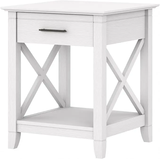 Bush Home End Table with Drawer, Nightstand with Storage, Living Room and