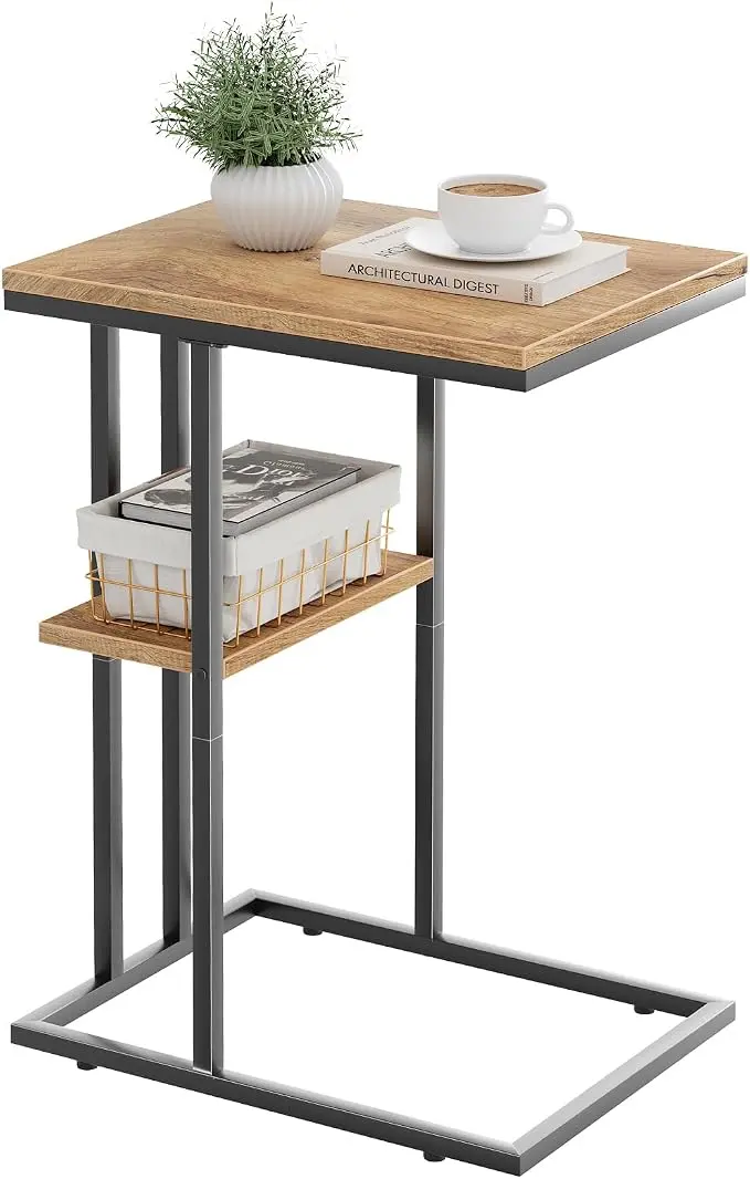 C Shaped End Table, Small Side Table