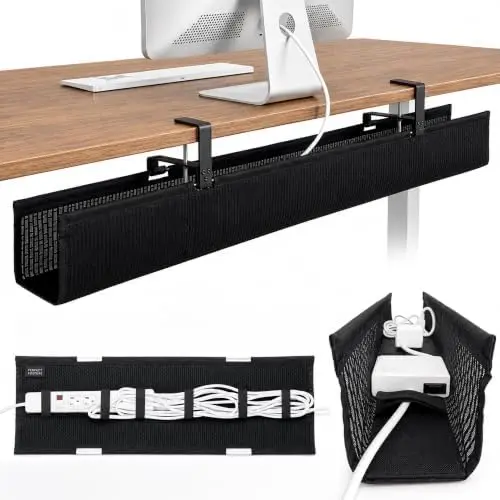 Cable Management Tray Clamp Mounted Desk Organizer - 38"
