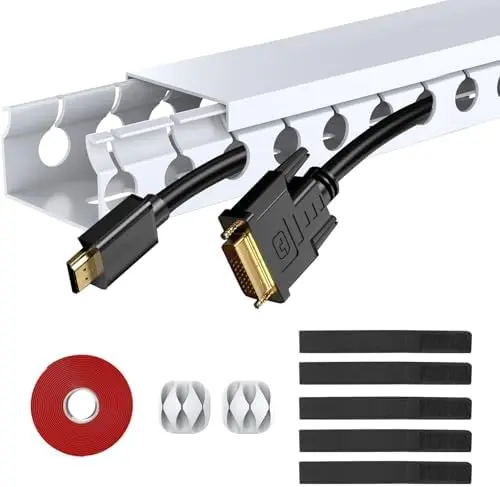 Cable Raceway Kit 154in Under Desk Wire Cover Organizer 10-Pack