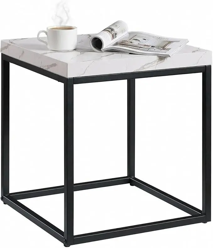 CENSI 18-Inch Marble Accent End Table/Side Table