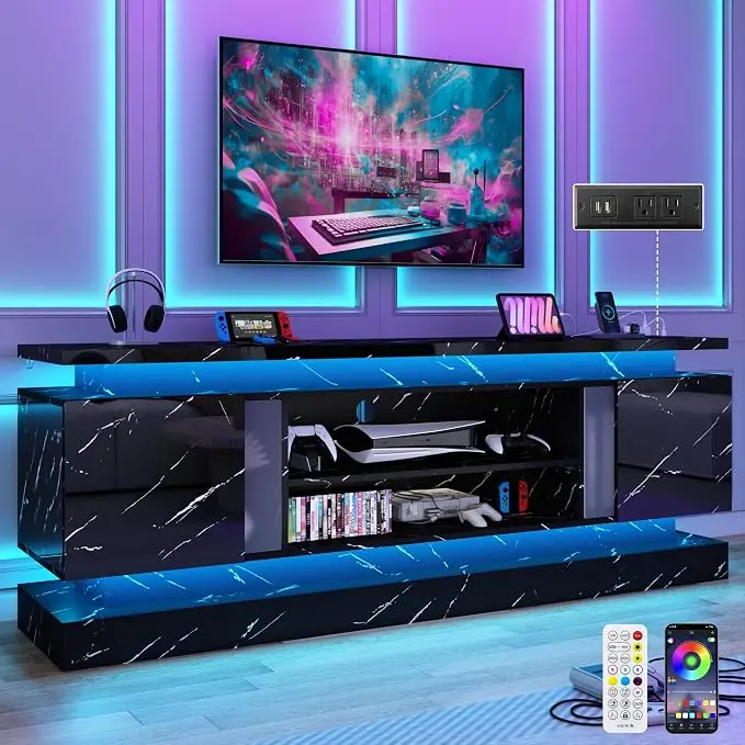 chartustriable 71IN LED TV Stands w/Power Outlet