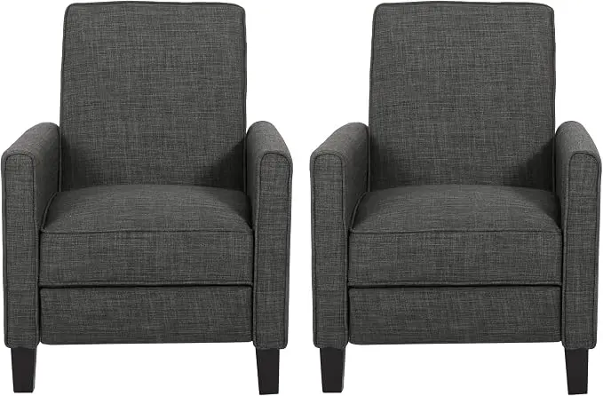 Christopher Knight Home Emmie Fabric Recliner, Moss Gray, Dark Brown