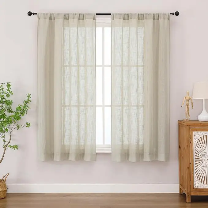 Chyhomenyc Semi Sheer Curtains 54 Inch Length