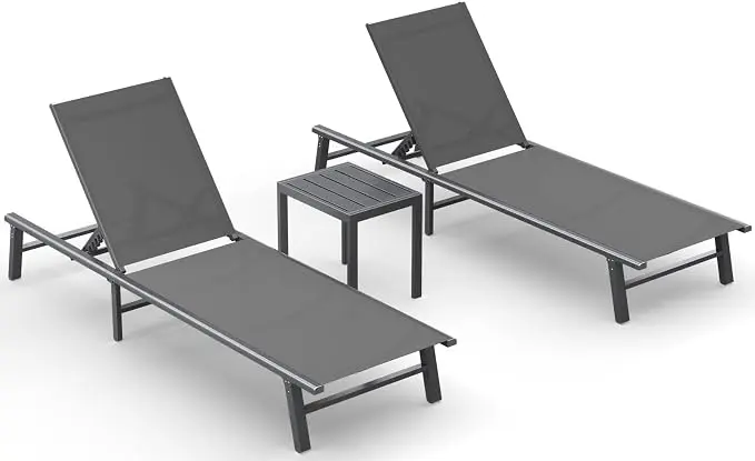 Ciokea Foldable Outdoor Lounge Chair Set of 2