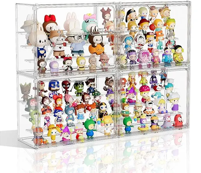 Clear Acrylic Display Case for Collectibles 4 Layer Hobby Figure Display Case