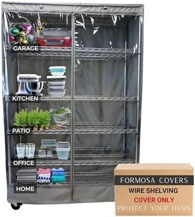Clear Front Wire Shelf Cover 48x24x72" Grey No Shelf