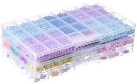 Clear Plastic Storage Box, 3 Pack, 32 Grids, Transparent