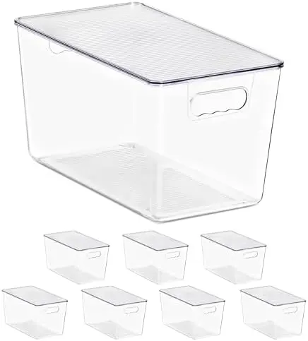 Clear Storage Bins with Lids for Kitchen (Extra Large, 8 Pack)