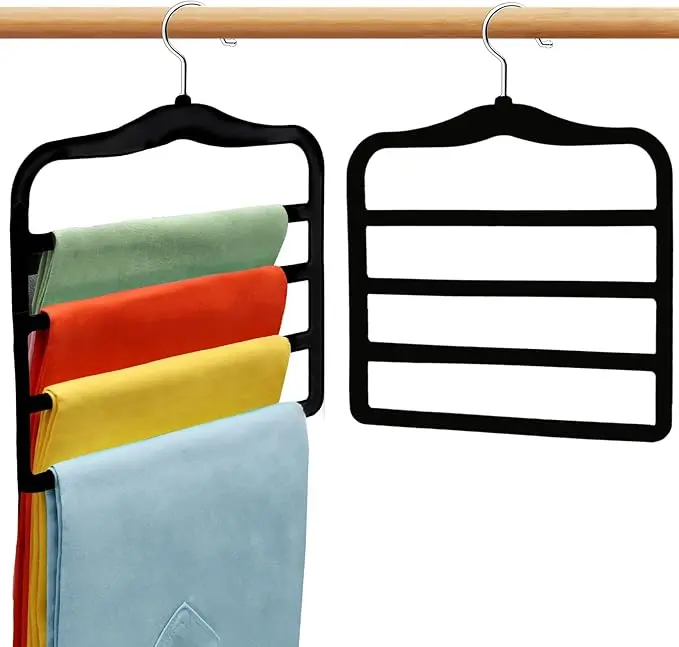 Closet Organizers and Storage, 2 Pack Pants-Hanger-Space-Saving, Velvet Clothes
