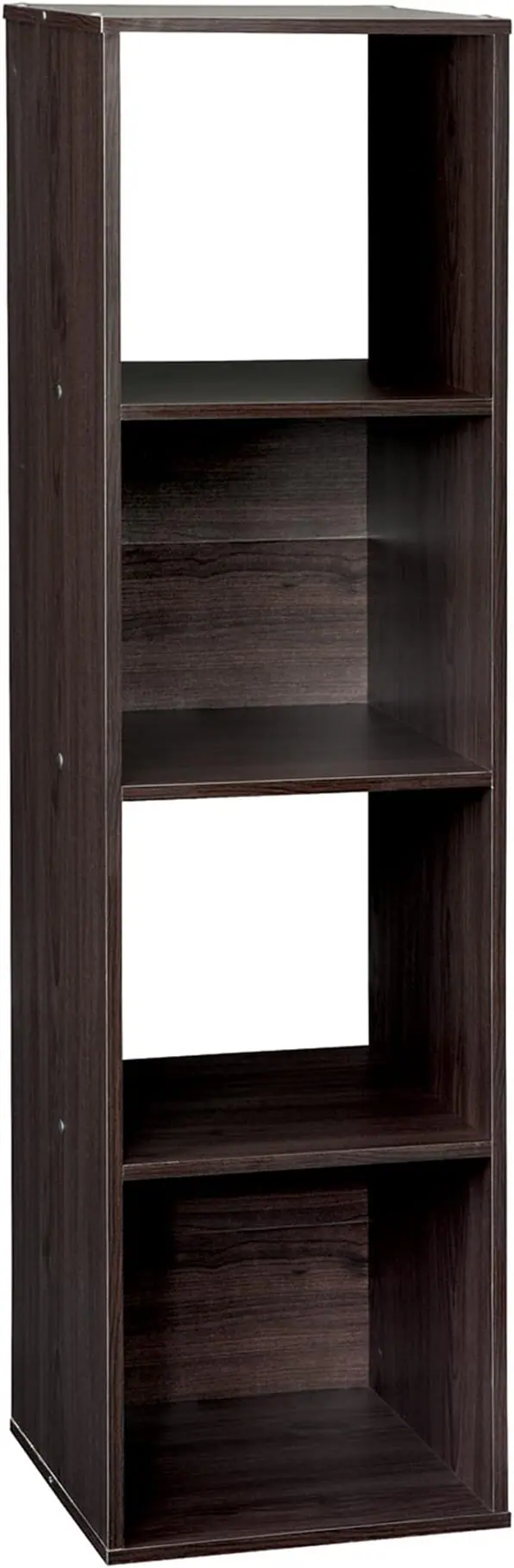 ClosetMaid Cubeicals 4 Cube Storage Shelf Organizer, Stackable, Vertical or Horizontal, Easy Assembly, Wood, Espresso Finish