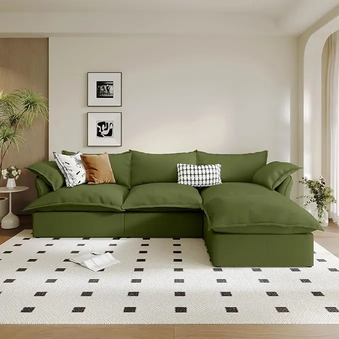 Cloud Sectional Sofa, Down Fill Sectional Sofa, Detachable Couch Cushion Covers