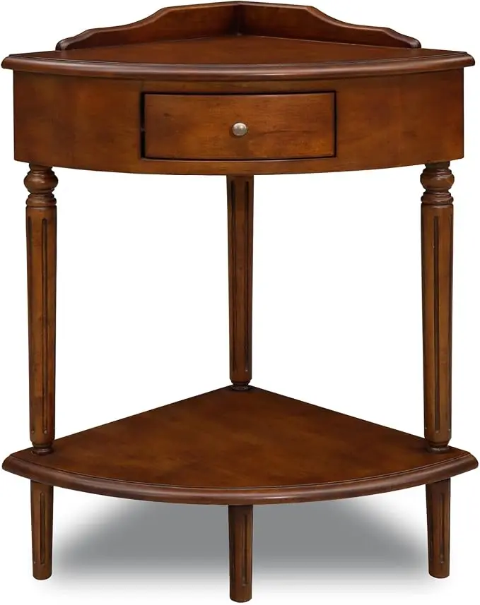 Coastal Solid Wood Corner Wedge Table