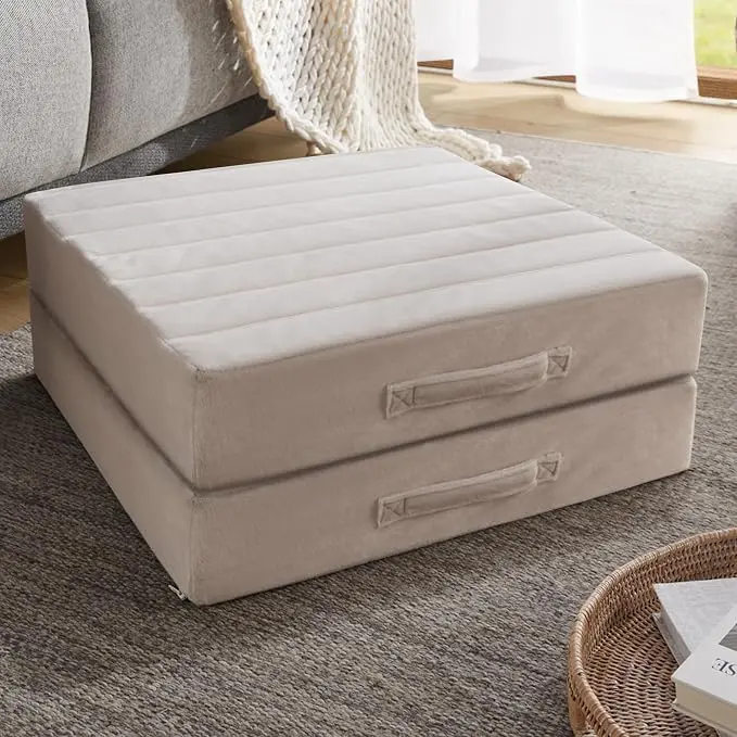 Codi High Density Foam Floor Pillow 2 Sets, Large Meditation Cushions Seating