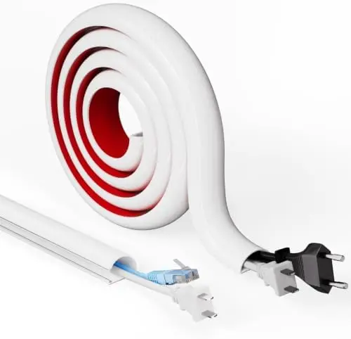 Cord Hider Raceway Kit for 2-3 Cable, 118" Silicone TV Cable Hider for Wall