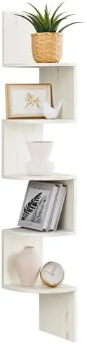 Corner Shelf Wall Mount, 5-Tier Floating Corner Bookshelf