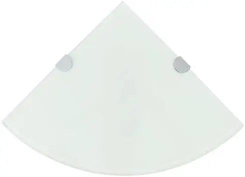 Corner Shelf with Chrome Supports Glass White 9.8" x9.8