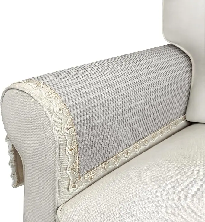 Couch Arm Covers, Couch Cover, Non-Slip Lace Armrest Covers, Headrest/Backrest