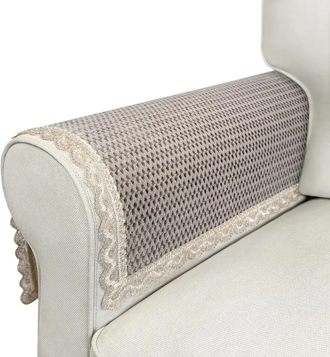 Couch Arm Covers, Couch Covers, Non-Slip Lace Armrest Covers, Headrest/Backrest