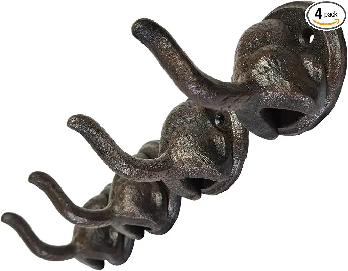 Decorative Pet Tail Key Holder – Wall Mounted Key Hanger with 4 Hooks for Entryway & Home