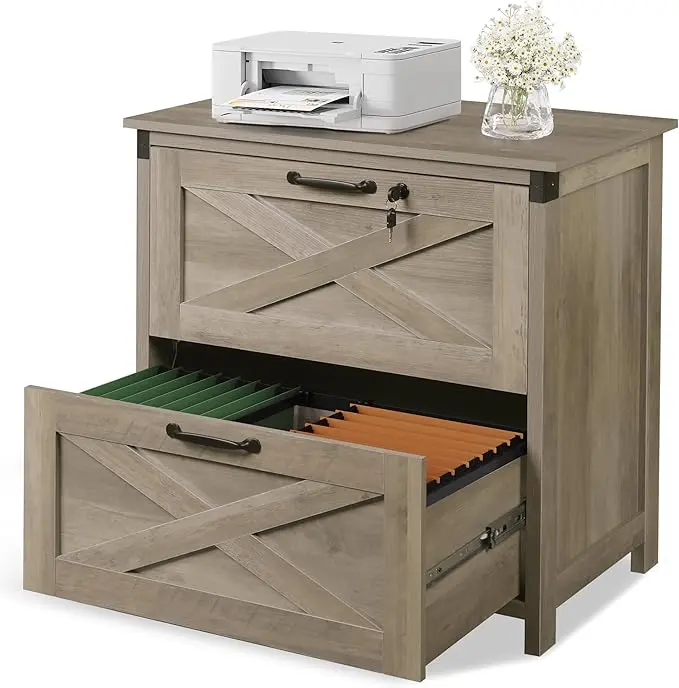 DEVAISE 2 Drawer File Cabinet, Lateral Wood Filing Storage Cabinet