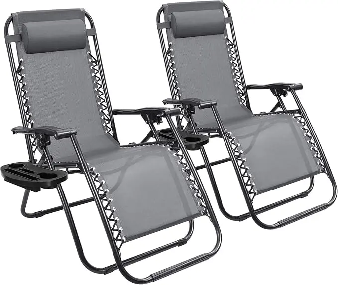 Devoko Patio Zero Gravity Chair Outdoor Folding Adjustable Reclining Chairs