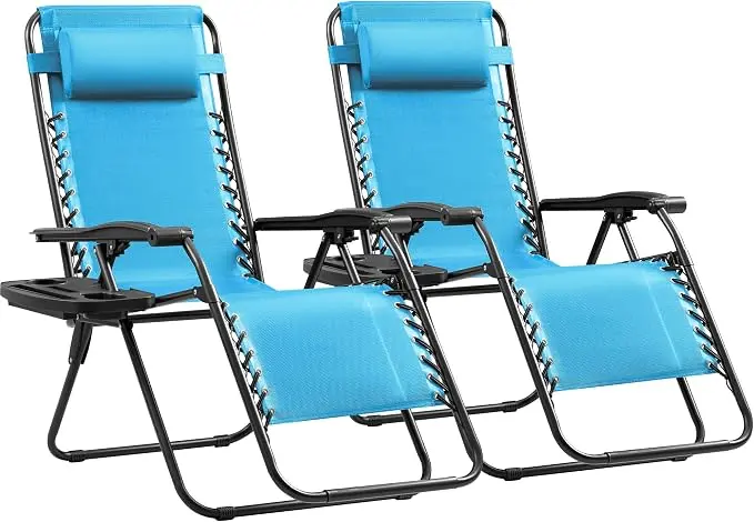 Devoko Patio Zero Gravity Chair Outdoor Folding Adjustable Reclining Chairs