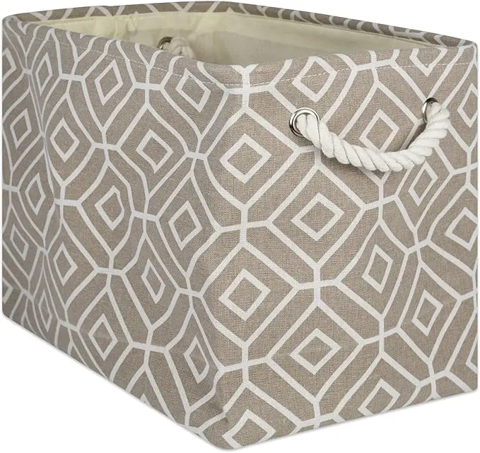 DII Collapsible Polyester Storage Bin, Stained Glass, Stone, Medium Rectangle