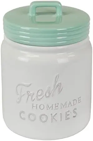 DII Kitchen Accessories Collection Ceramics, Cookie Jar, Aqua