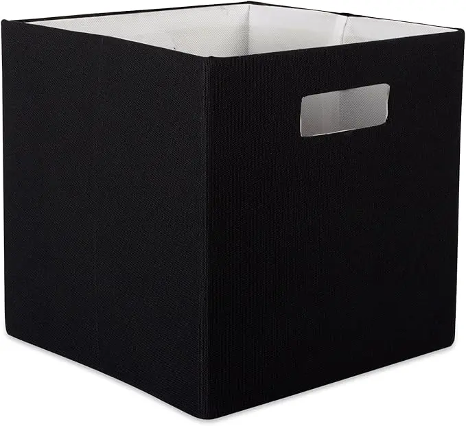 DII Poly-Cube Storage Collection Hard Sided, Collapsible Solid, Large, Black