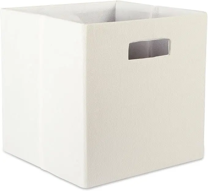 DII Poly-Cube Storage Collection Hard Sided, Collapsible Solid, Large, Off White
