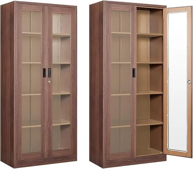 Display Cabinet with Glass Doors, Display Case Cabinet