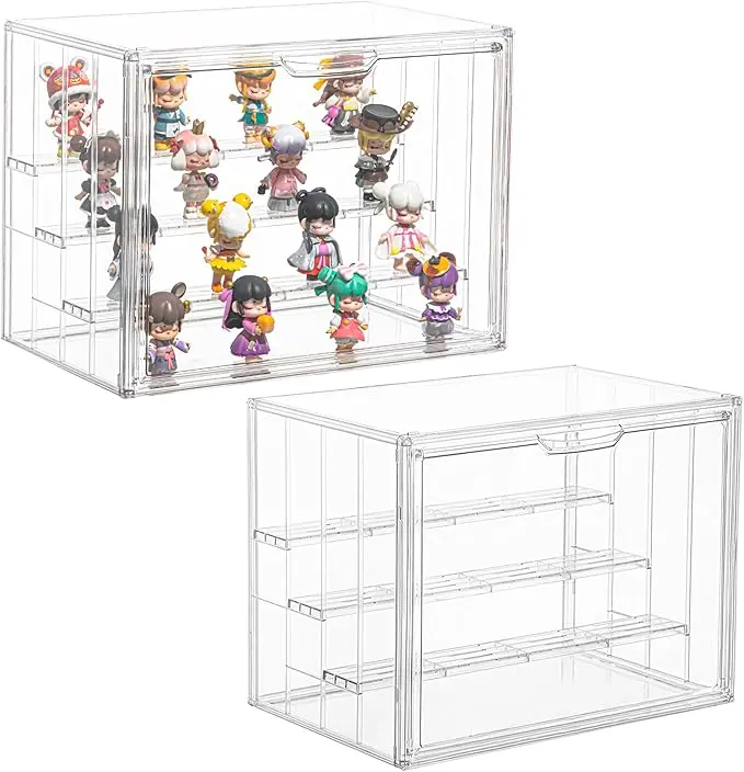Display Case for Collectibles 4 Layer Updated Adjustable Acrylic Display Case