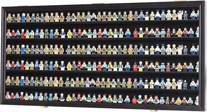 DisplayGifts Toy Minifigures Miniatures Display Case Frame Wall Cabinet Stand