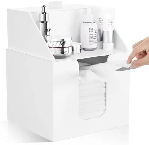 Double Layer Face Towel Holder, Premium Acrylic, Matte White